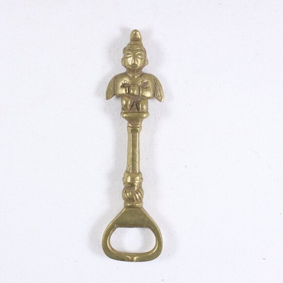 Solid brass Inca angel soda bottle opener - Picture 1 of 10